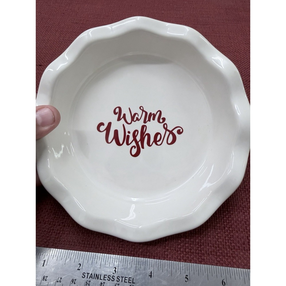Stoneware Mini Pie Dish Holiday 6.5‎ in Wide Scallopped Microwave Oven Safe 8 oz